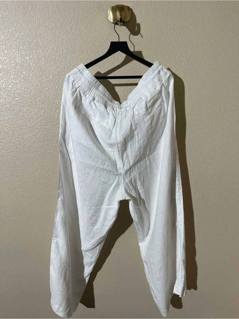 Quince White Linen-Blend Women's Jogger Pants